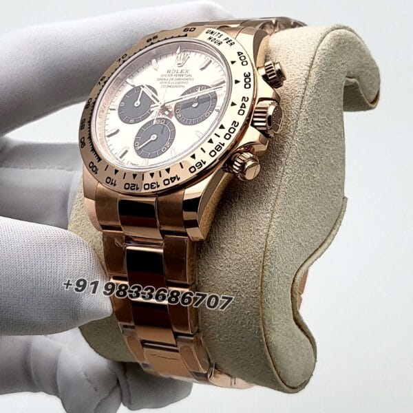 Rolex Cosmograph Daytona Everose Gold Sundust Dial 40mm Exact 11 Top Quality Super Clone Replica Swiss ETA 4131 Automatic Movement Watch