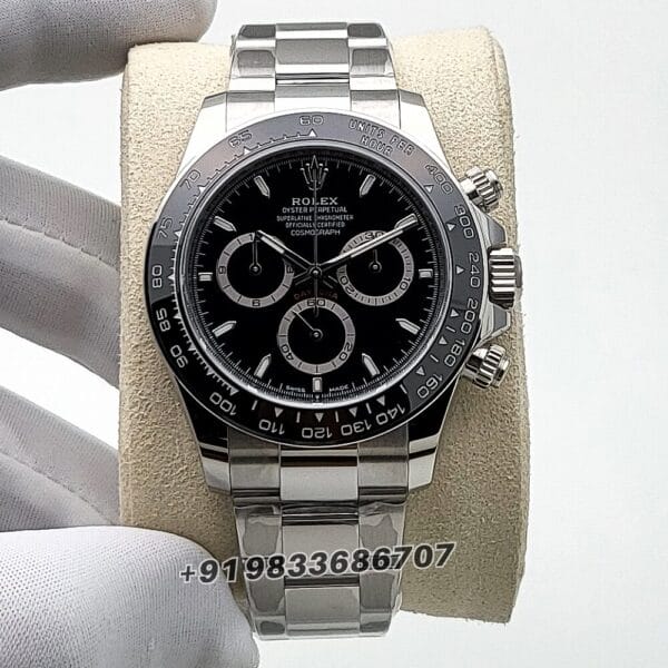 Rolex Cosmograph Daytona Panda Black Dial 40mm Exact 11 Top Quality Super Clone Replica Swiss ETA 4131 Automatic Movement Watch