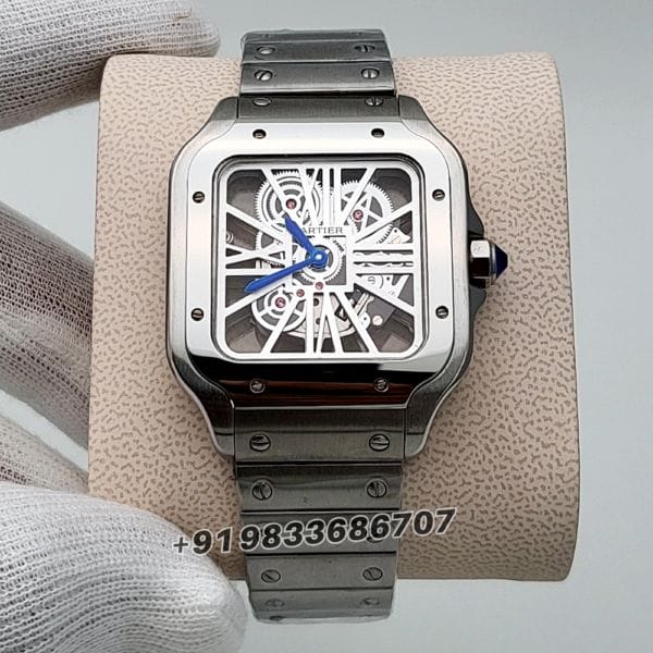 Cartier Santos Skeleton Stainless Steel High Quality Swiss Automatic Watch