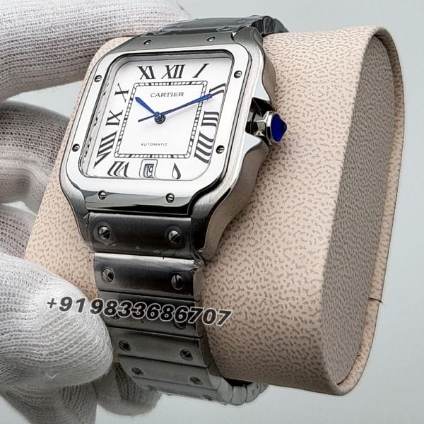 Cartier Santos Stainless Steel White Dial High Quality Swiss Automatic Watch (3)