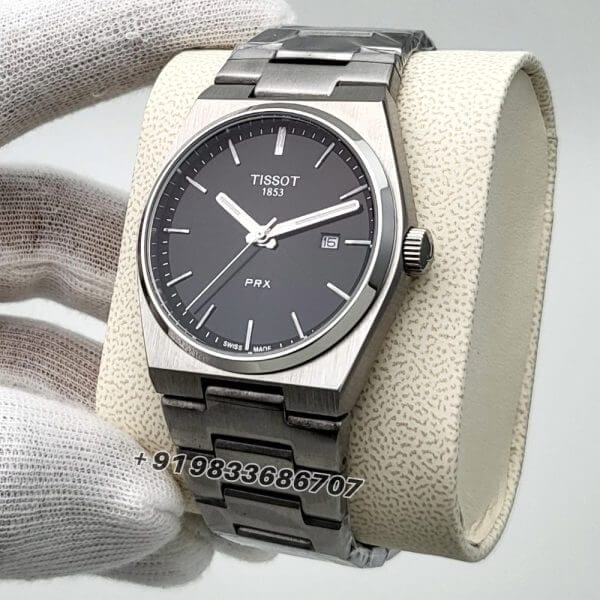 Tissot 1853 T-Classic PRX Black Dial Stainless Steel Strap High Quality Watch