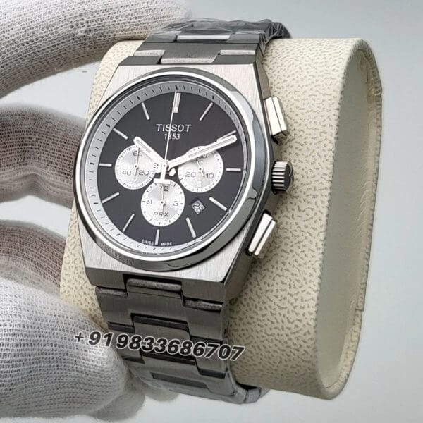 Tissot 1853 T-Classic PRX Chronograph Black Dial Stainless Steel Strap High Quality Watch