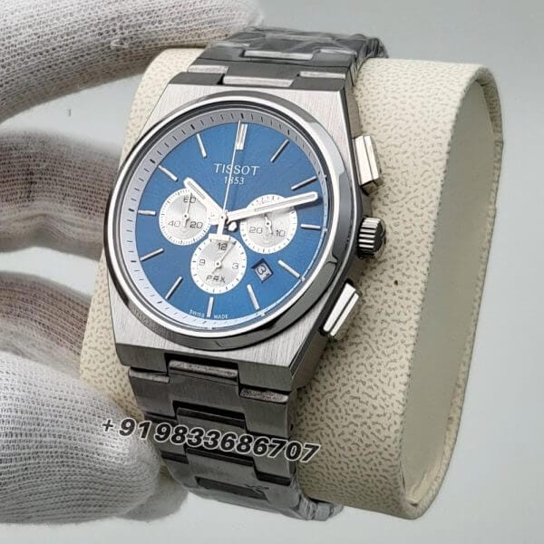 Tissot 1853 T-Classic PRX Chronograph Blue Dial Stainless Steel Strap High Quality Watch