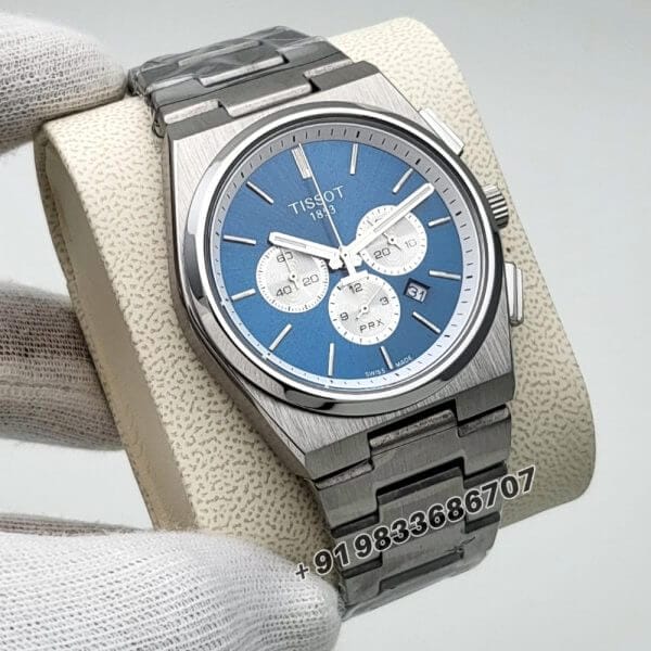 Tissot 1853 T-Classic PRX Chronograph Blue Dial Stainless Steel Strap High Quality Watch