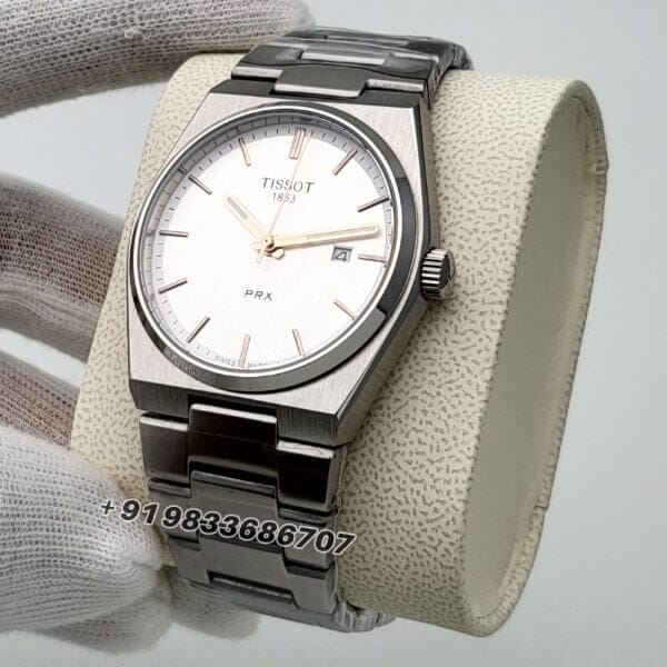 Tissot 1853 T-Classic PRX White Dial Stainless Steel with Rose Gold Mark High Quality Watch