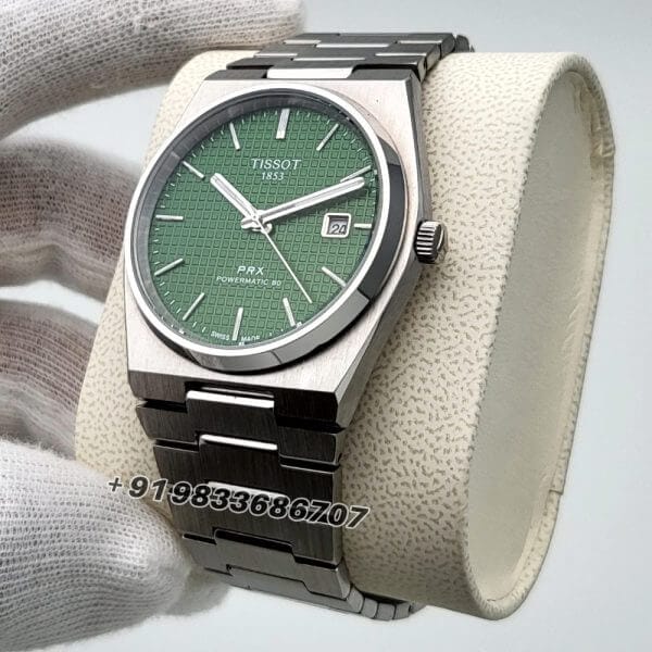 Tissot PRX Powermatic 80 Stainless Steel Green Dial 40mm High Quality Swiss Automatic Movement First Copy Watch