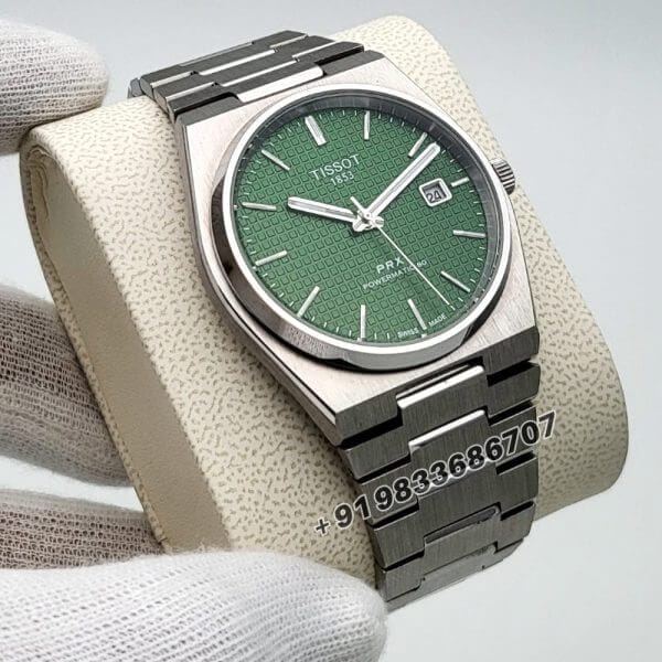 Tissot PRX Powermatic 80 Stainless Steel Green Dial 40mm High Quality Swiss Automatic Movement First Copy Watch