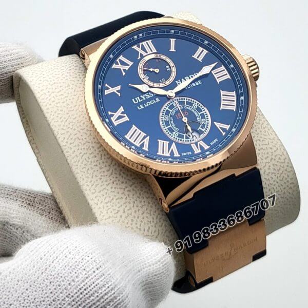 Ulysse Nardin Marine Torpilleur Rose Gold Blue Dial High Quality Swiss Automatic Watch