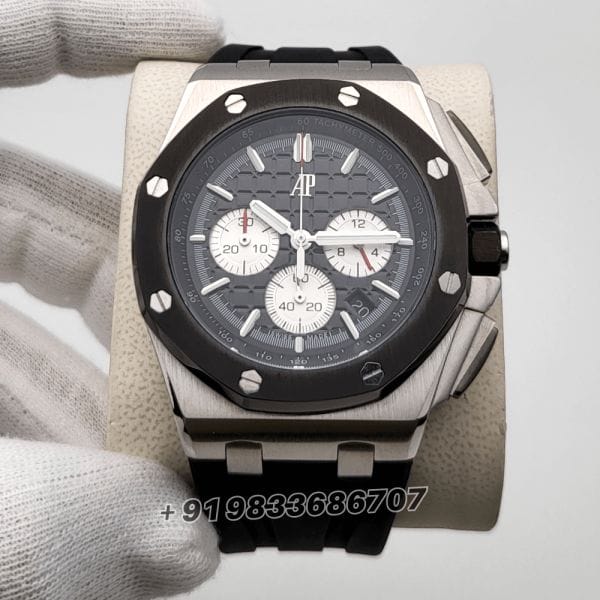 AudemarsPiguetRoyalOakOffshoreSilverBlackDialSuperHighQualityChronographWatch_1