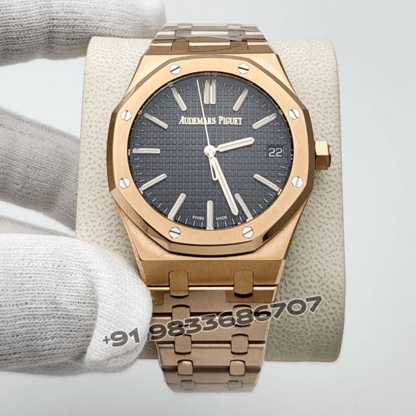 AudemarsPiguetRoyalOakPinkGoldBlackDialExact11SwissE