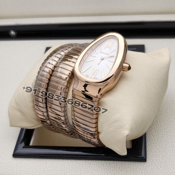 BulgariSerpentiRoseGoldDoubleSpiralWhiteDialSuperHighQualityWatch_1