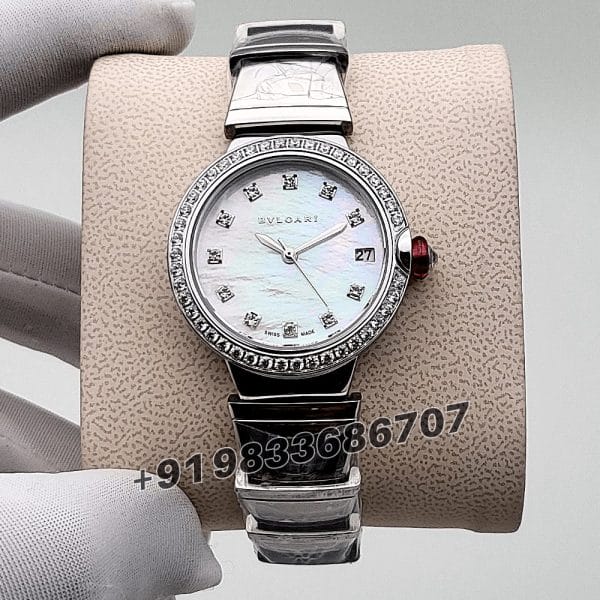 Bvlgari Lvcea Stainless Steel White Mother-of-Pearl Dial (4)