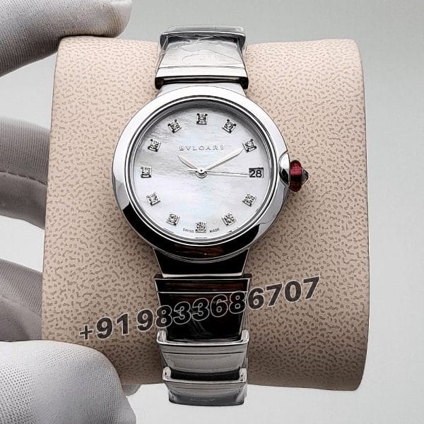 Bvlgari Lvcea Stainless Steel White Mother-of-pearl Dial High Quality Swiss Automatic First Copy Watch (4)