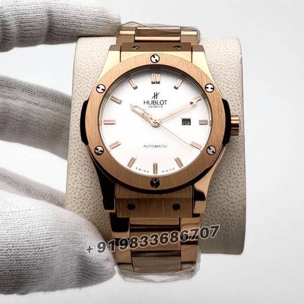 HublotClassicFusionRoseGoldWhiteDialSuperHighQualitySwissAutomaticWatch_1