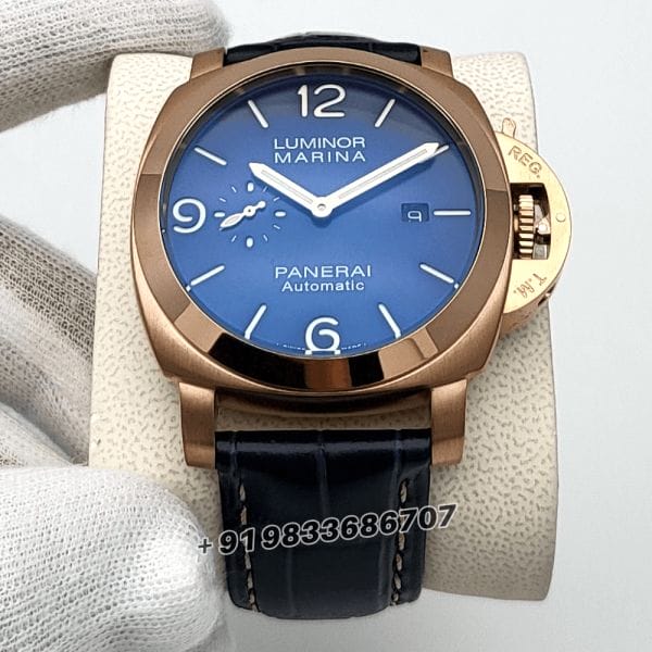 LuminorPaneraiMarinaGoldtechBlueDialHighQualitySwissAutomaticWatch_1