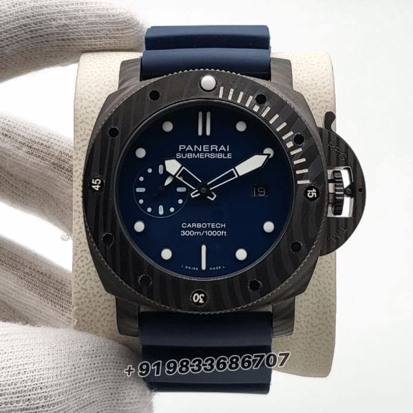 LuminorPaneraiSubmersibleQuarantaQuattroCarbotechBlueDialHighQualitySwissAutomaticWatch_1