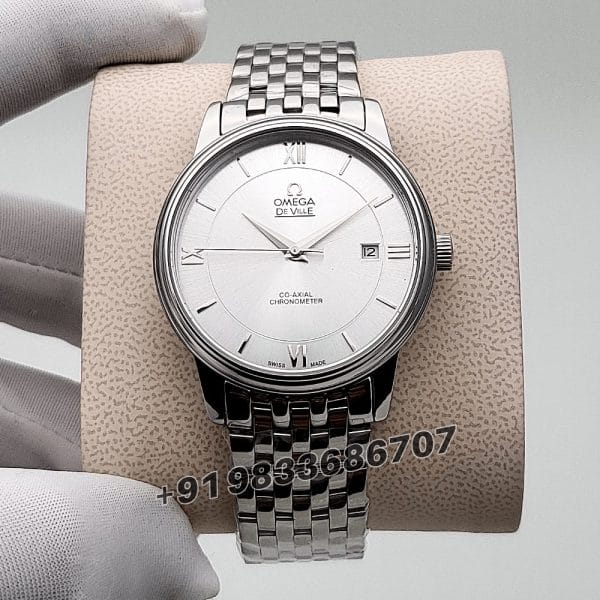 Omega De Ville Prestige Stainless Steel Silver Dial Super High Quality Swiss Automatic Watch (1)