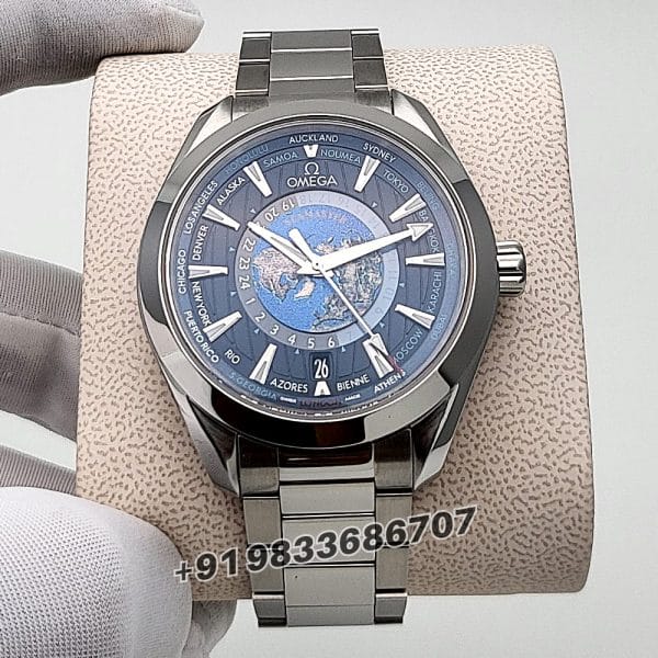 Omega Seamaster Aqua Terra Steel on Steel 150m Co-Axial Master Chronometer GMT Worldtimer 43mm Exact 11 Top Quality Supe (1)