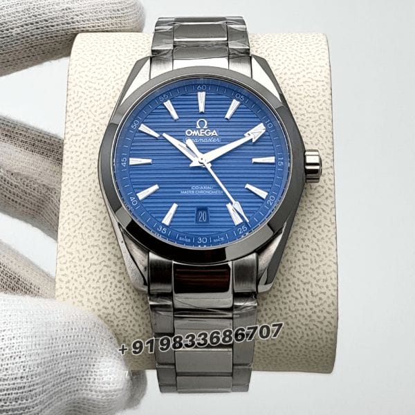 OmegaAquaTeraCo-AxialMasterChronometerSilverBlueDialHighQualitySwissAutomaticWatch_1