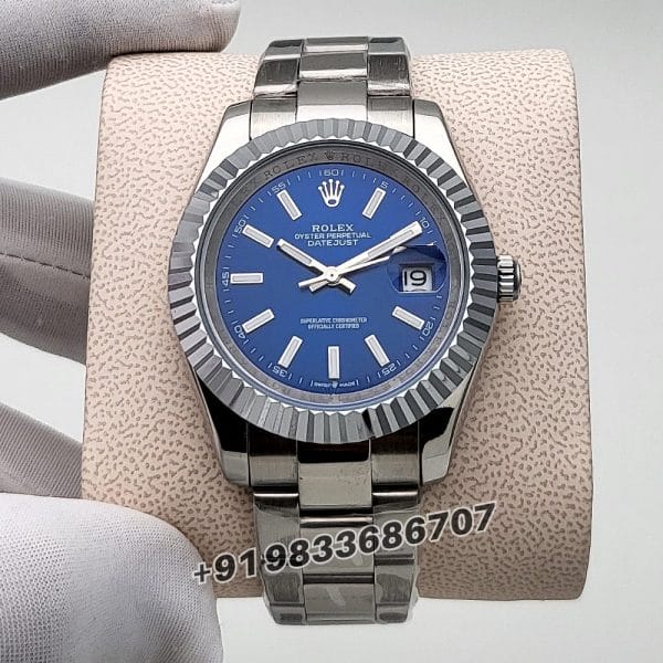 Rolex Date just Blue Dial High Quality Swiss Automatic Watch (1)
