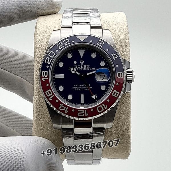 Rolex GMT Master II White Gold Midnight Blue Dial 40mm Exact 11 Top Quality Replica Super Clone Swiss ETA 3285 Automatic Mov (1)