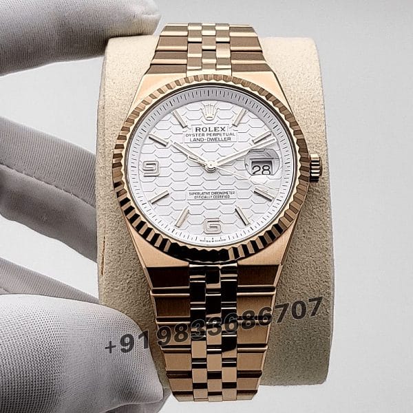 Rolex Land-Dweller 40mm Everose Gold Honeycomb Motif Dial Exact 11 (5)