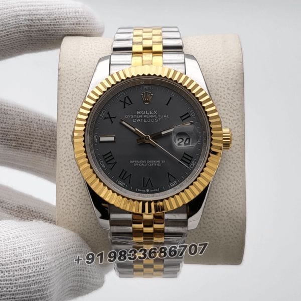 RolexDatejustDualToneRomanMarkingSlateDial41mmSuperHighQualitySwissAutomaticReplicaWatch_1