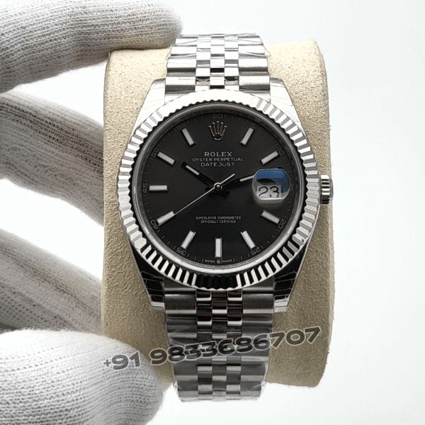 RolexDatejustOystersteelandWhiteGoldBrightBlackDial41mmExact11TopQualitySuperCloneReplicaSwissETA3235A_1