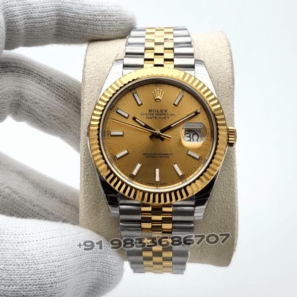 RolexDatejustOystersteelandYellowGoldChampagne-ColourDial41mmExact11TopQualitySuperCloneSwissETA3235Auto_1