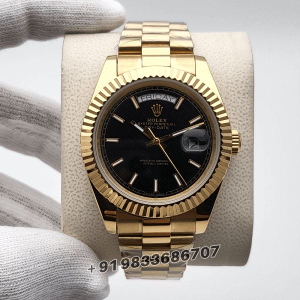 RolexDay-DateGoldBlackDialSuperHighQualitySwissAutomaticWatch_1