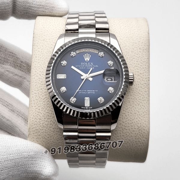 RolexDay-DateWhiteGoldBlueOmbreDiamondsMarkingDial36mmSuperHighQualitySwissAutomaticReplicaWatch_1