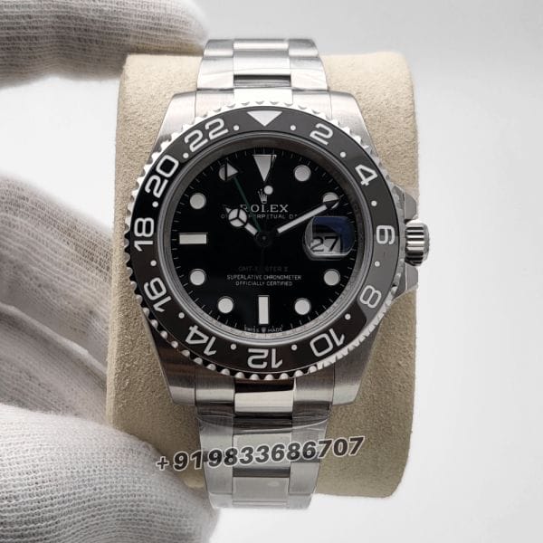 RolexGMTMasterIIBlackDial40mmExact11TopQualityReplicaSuperCloneSwissETA3285AutomaticMovementWatch_1