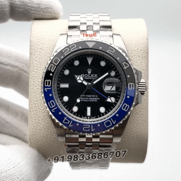 RolexGMTMasterIIBlue_BlackBezelStainlessSteelStrapSuperHighQualitySwissAutomaticWatch_1