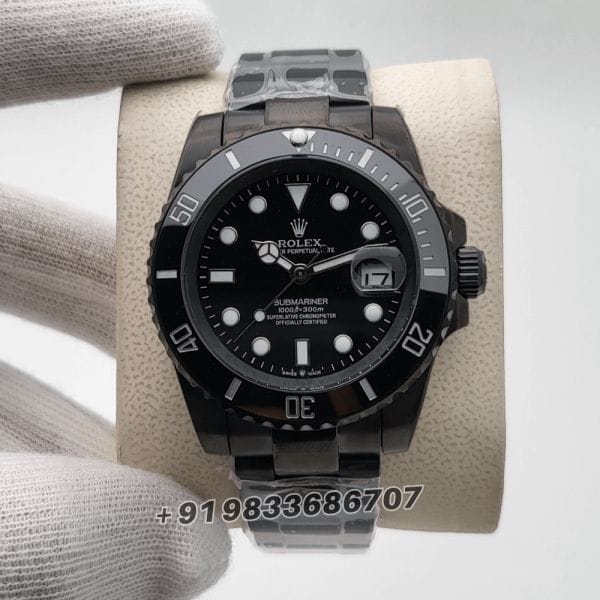 RolexSubmarinerFullBlack41mmSuperHighQualitySwissAutomaticFirstCopyWatch_1