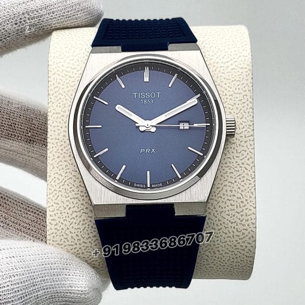 Tissot 1853 T-Classic PRX Blue Dial 40mm Rubber Strap High Quality First Copy Watch