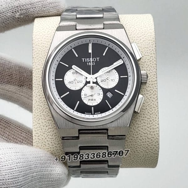 Tissot 1853 T-Classic PRX Chronograph Black Dial Stainless Steel Strap High Quality Watch