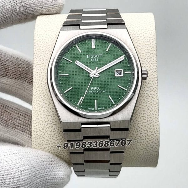 Tissot PRX Powermatic 80 Stainless Steel Green Dial 40mm High Quality Swiss Automatic Movement First Copy Watch