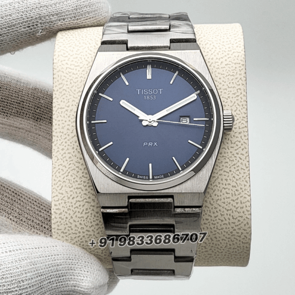 Tissot1853T-ClassicPRXBlueDialStainlessSteelStrapHighQualityWatch_1